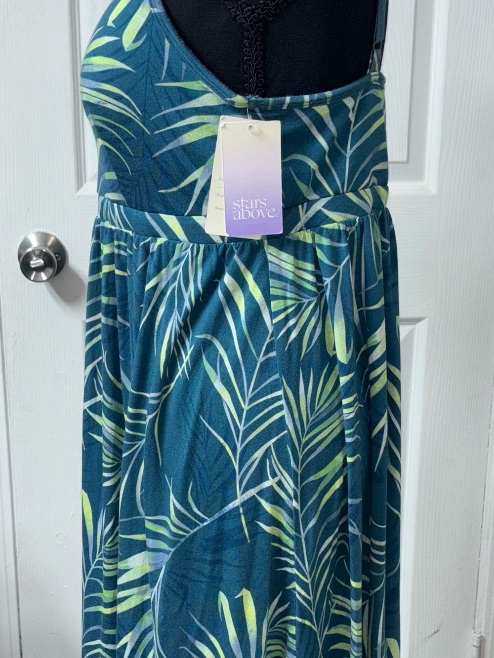 stars above Teal Dress with Lime Palm Print - Picture 2 of 5
